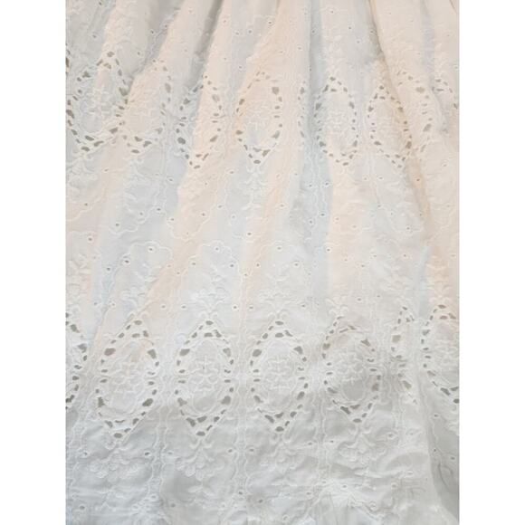 Maeve anthropologie dress sz 2 white tiered eyelet midi halter keyhole lined - Picture 9 of 14